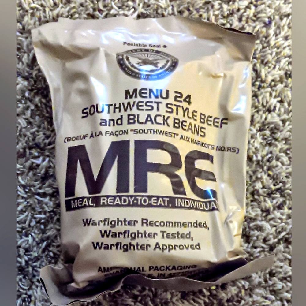 Military MRE Menu 24 Southwest Beef and Black Beans